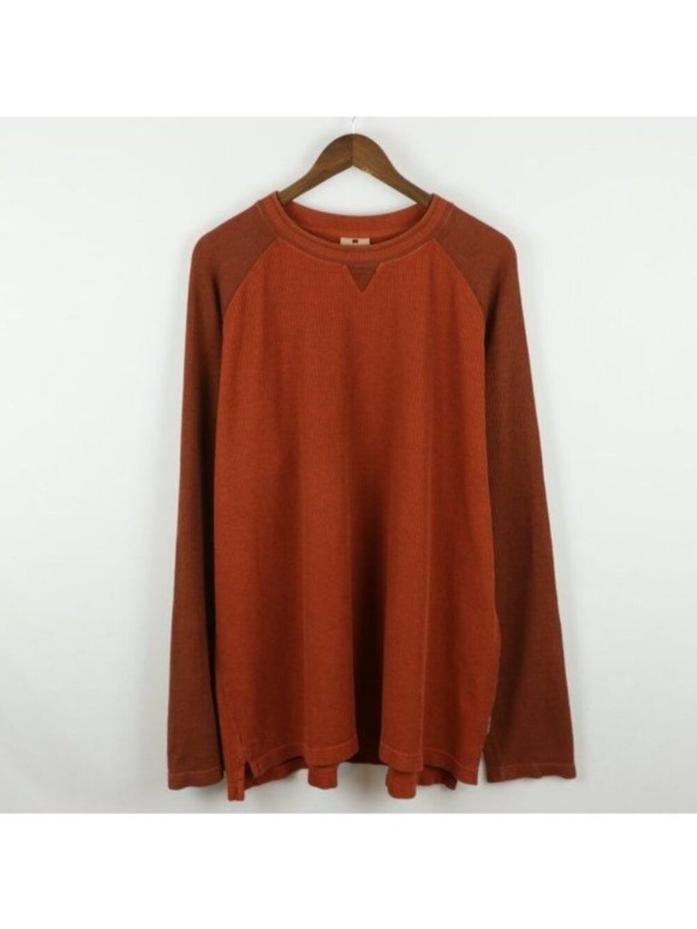 Woolrich Men's Extra Large Burnt Orange Cotton Ribbed Raglan Sleeve Sweater